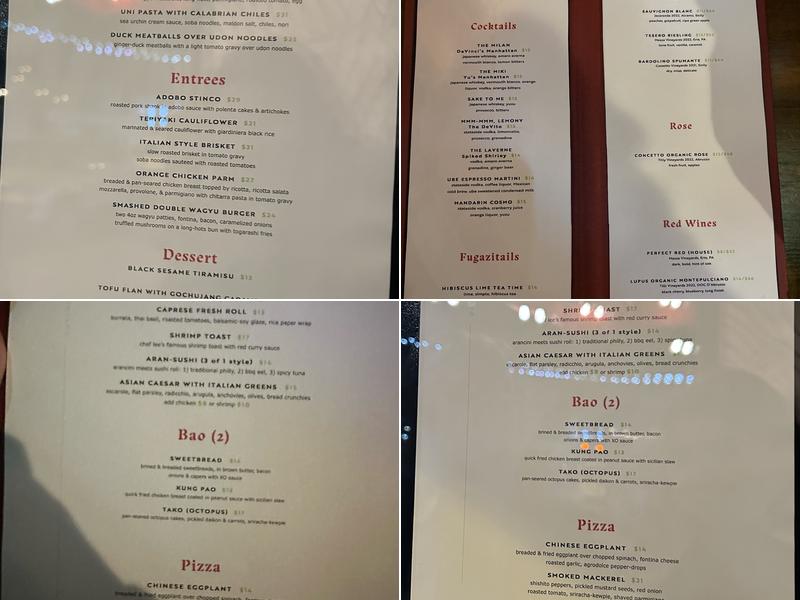 DaVinci & Yu Menu