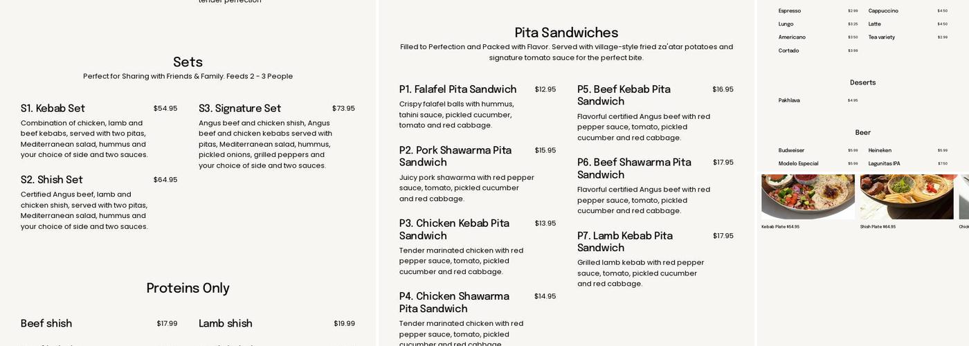 The Grill Stories Menu