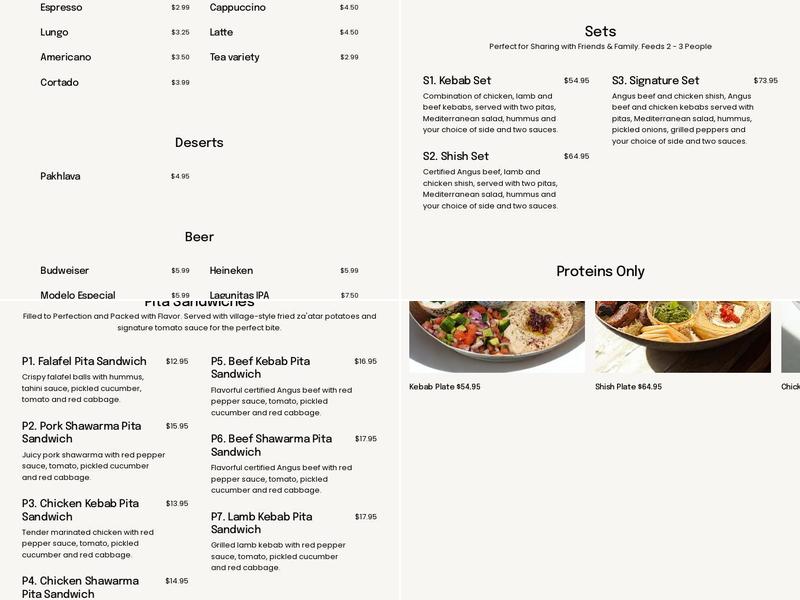 The Grill Stories Menu