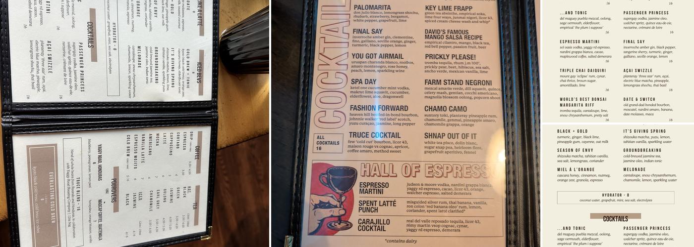 TRUCE Menu