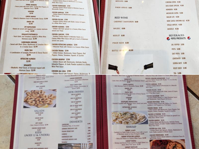 Giuseppe’s Italian Grill & Pizzeria Menu