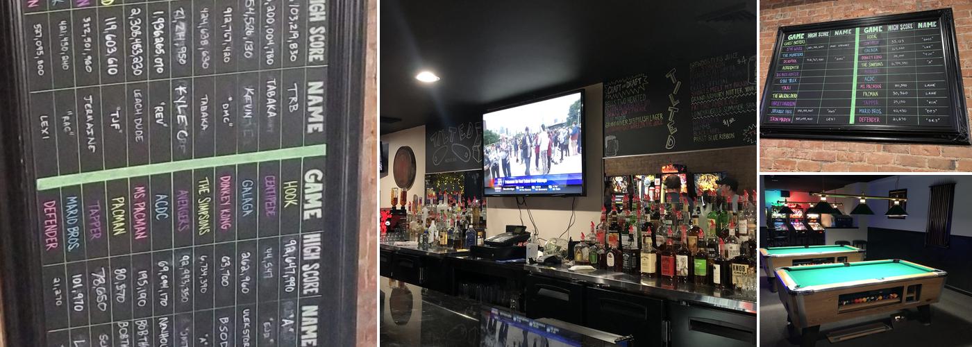 Tilted Arcade Bar Menu