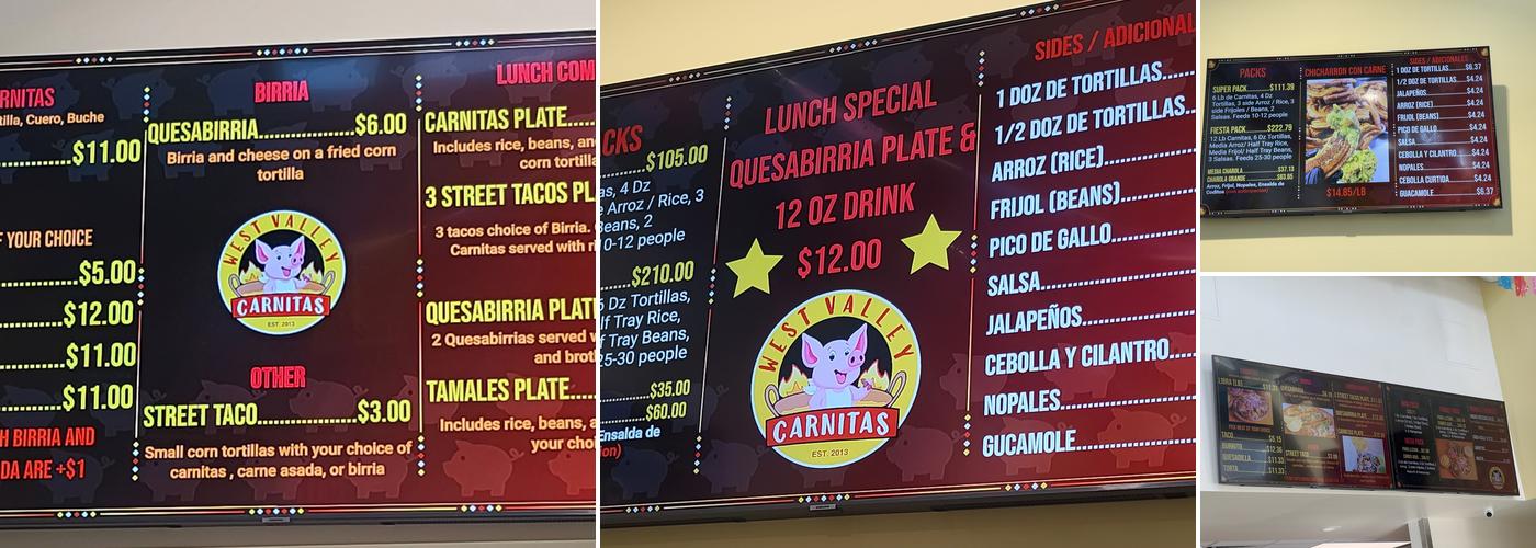 West Valley Carnitas Menu
