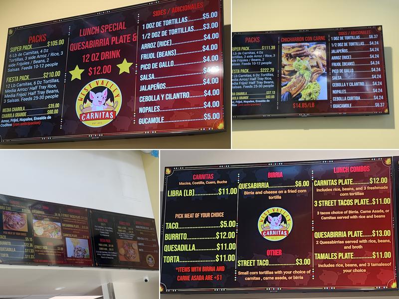 West Valley Carnitas Menu
