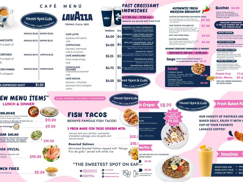 Sweet Spot Cafe Menu