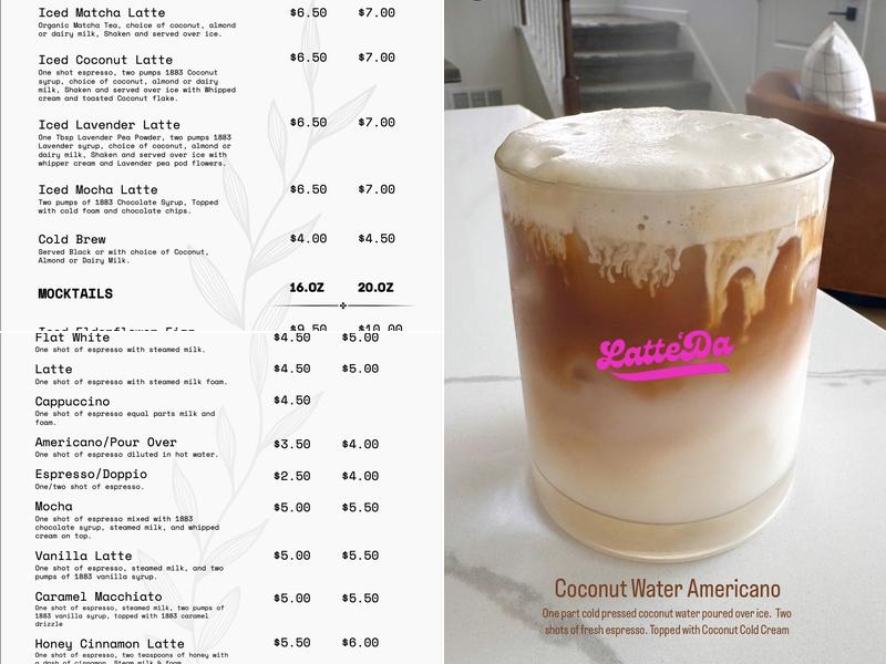 Latte'Da Menu