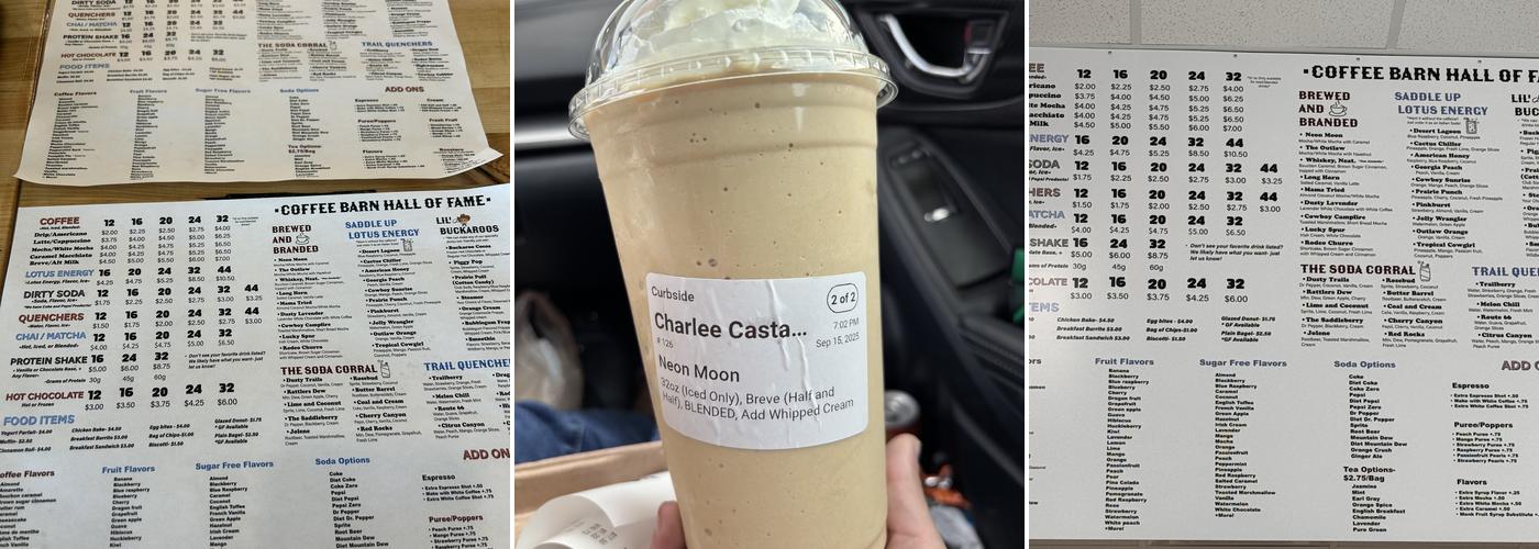 Coffee Barn Menu