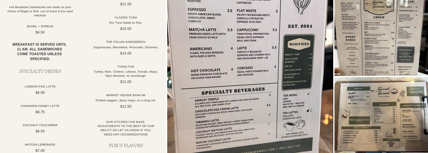 Sweet Jeans Kitchen + Espresso Bar Menu