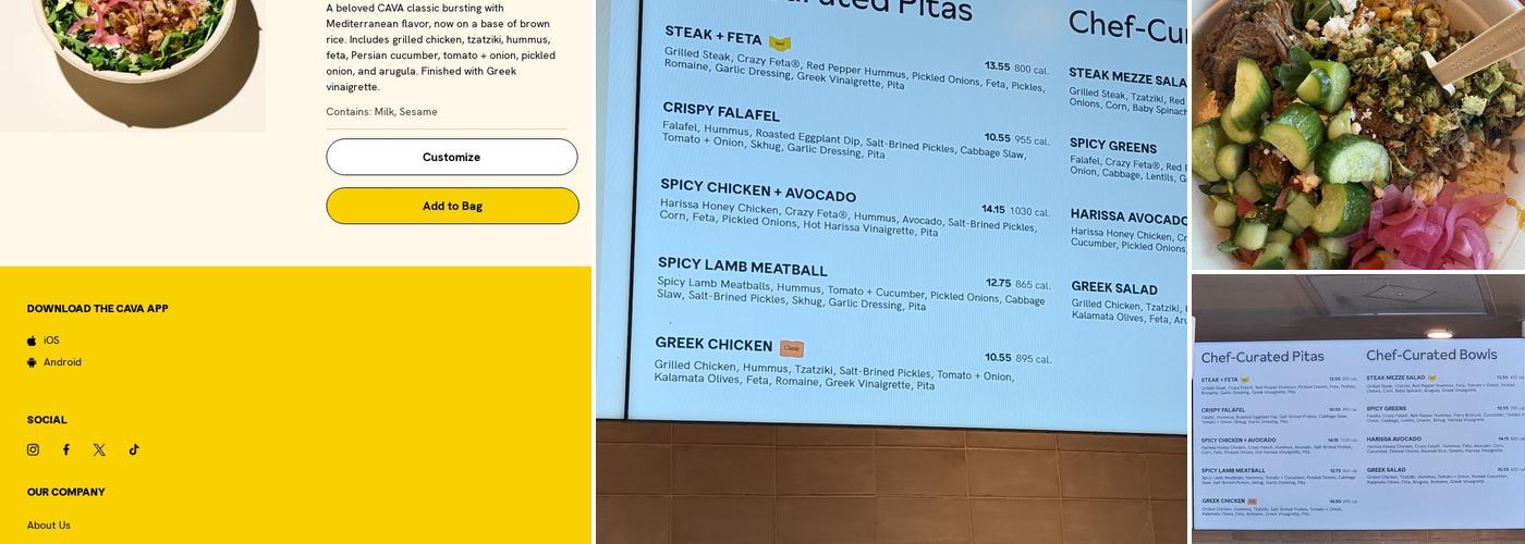 CAVA Menu