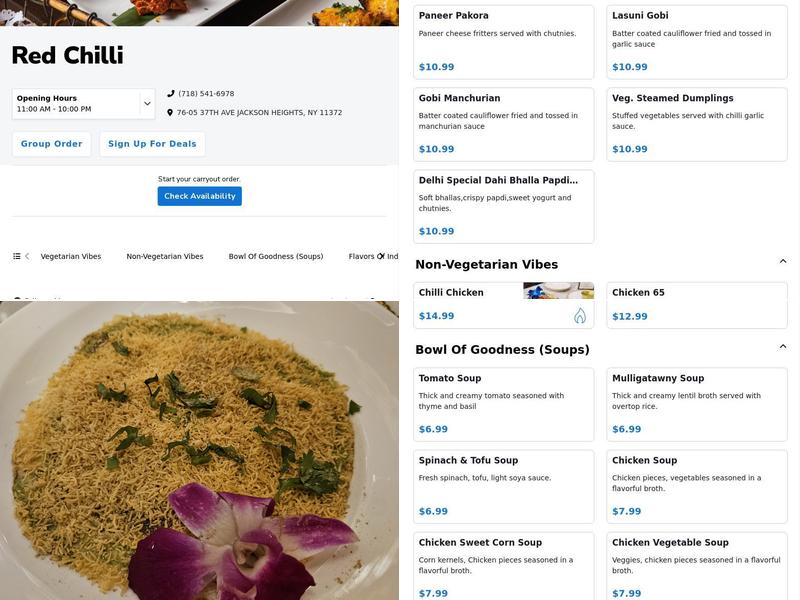 Red Chilli Menu