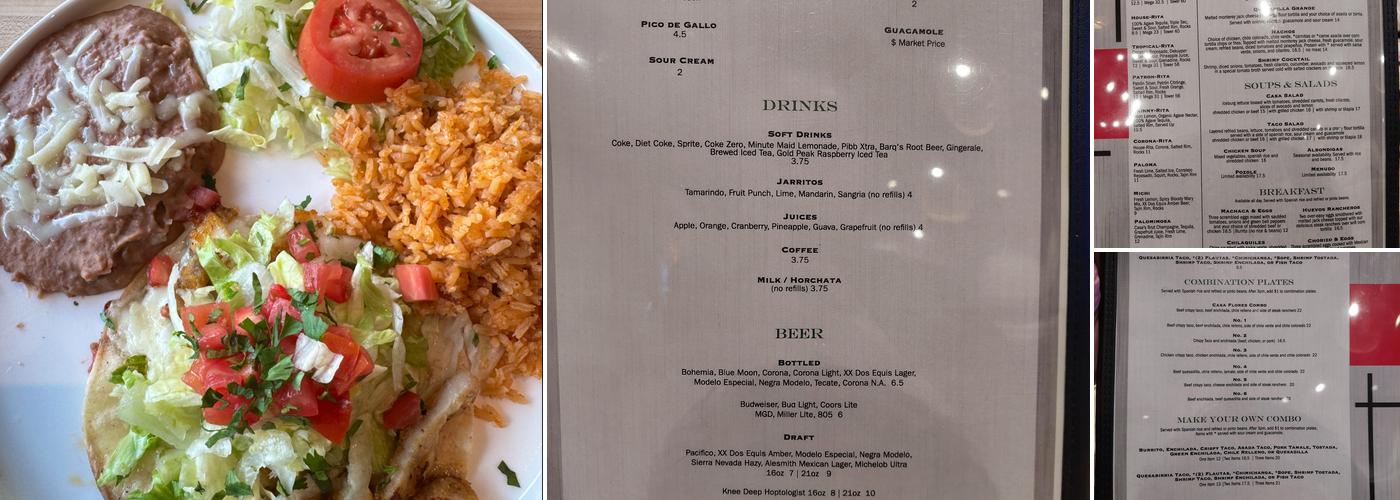 Casa Flores Menu