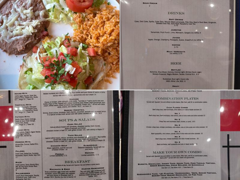 Casa Flores Menu