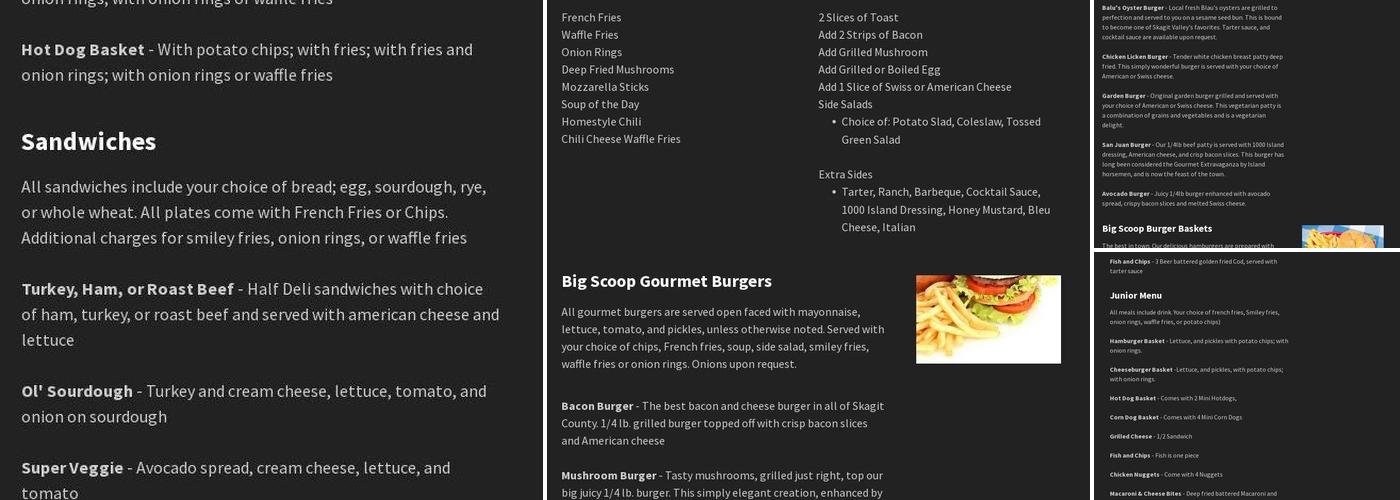 Big Scoop Menu