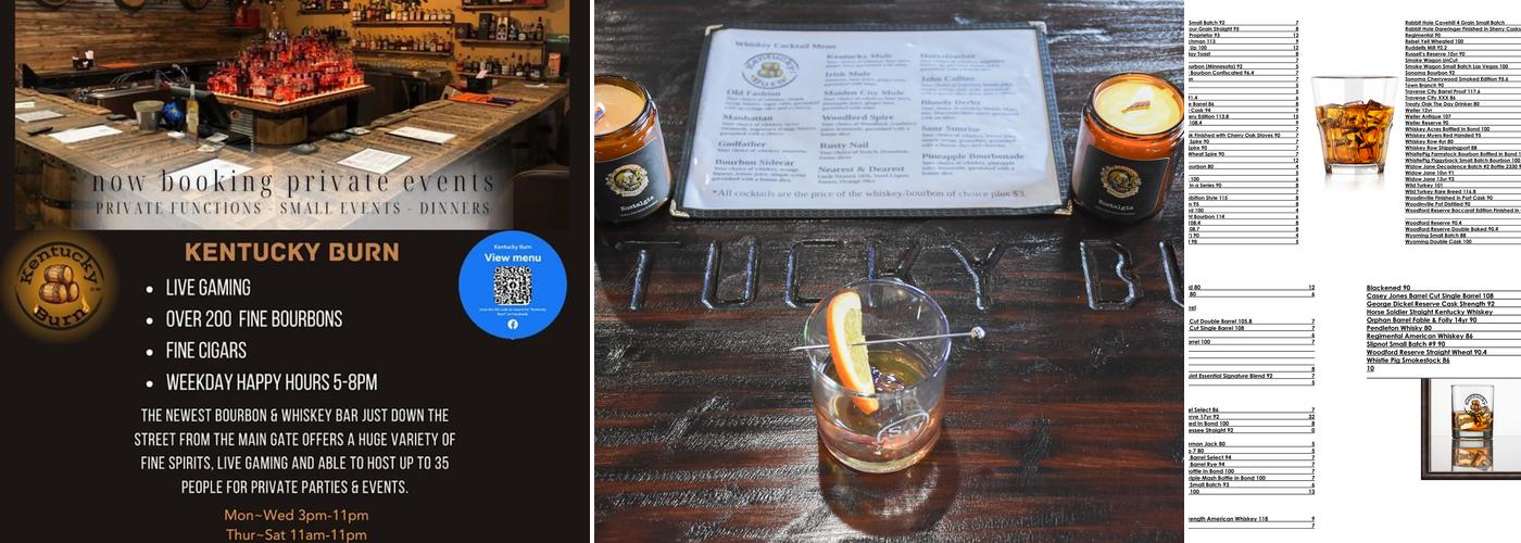 Kentucky Burn Menu