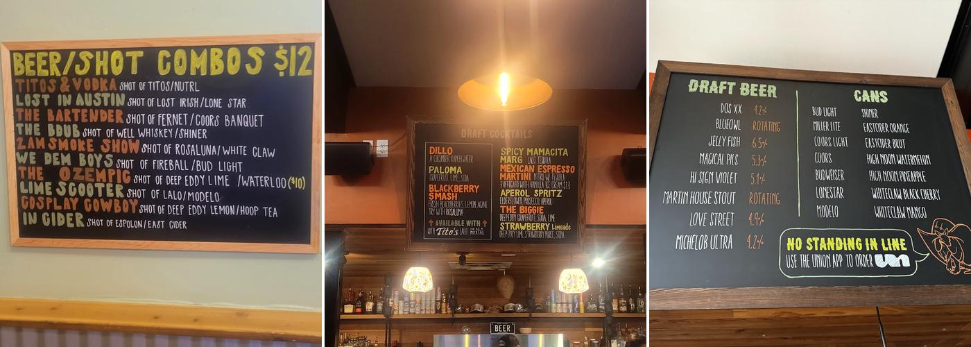 Dainty Dillo Menu