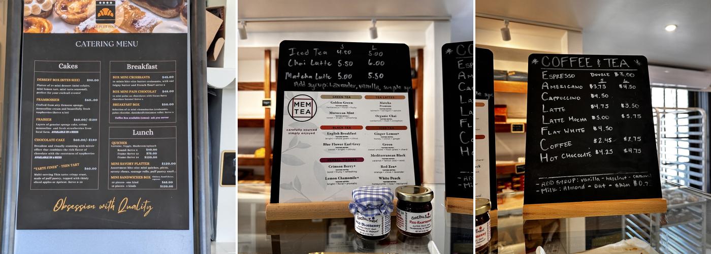 Le Petit Four Bakery Menu
