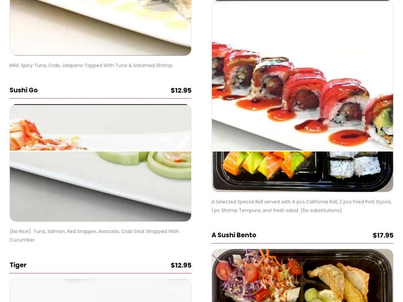 Sushi Go Southlake Menu