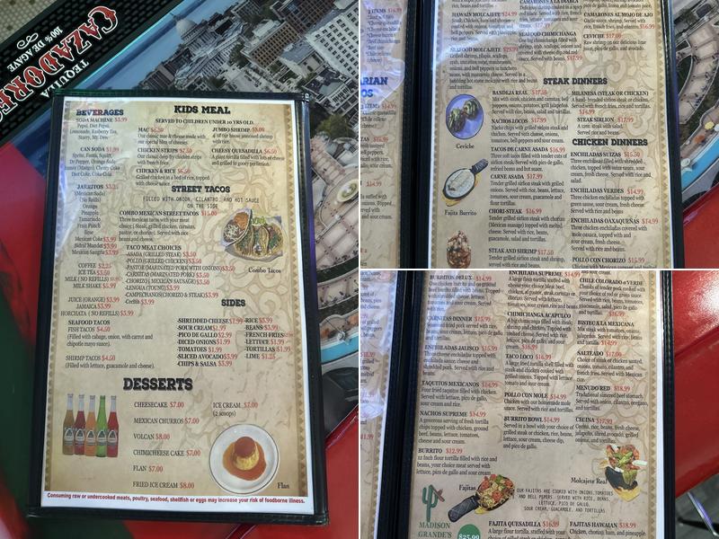 El Aguila Real Mexican Restaurant & grill Menu