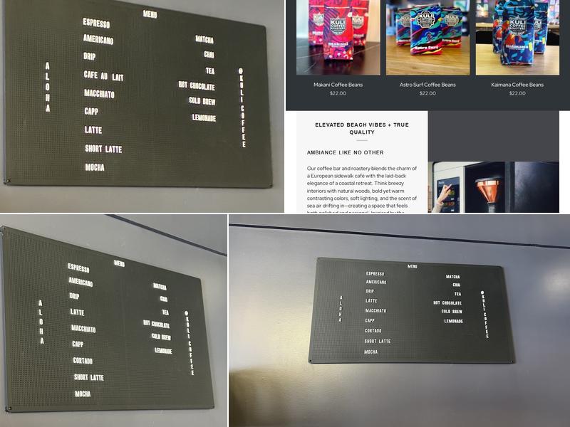 Kuli Coffee Menu