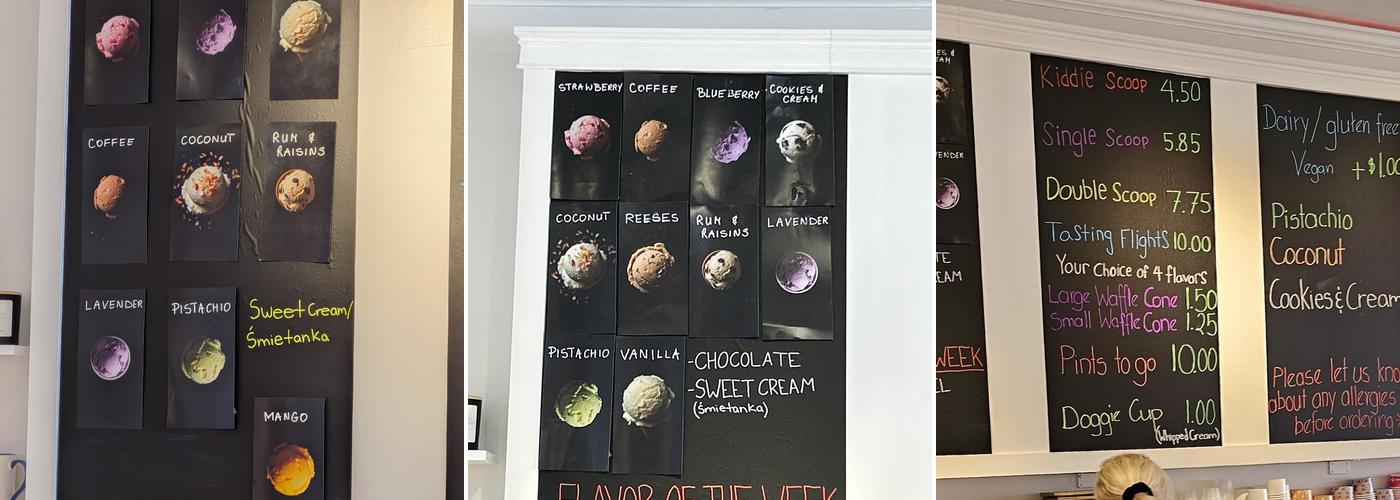 Marciano Ice Cream Menu