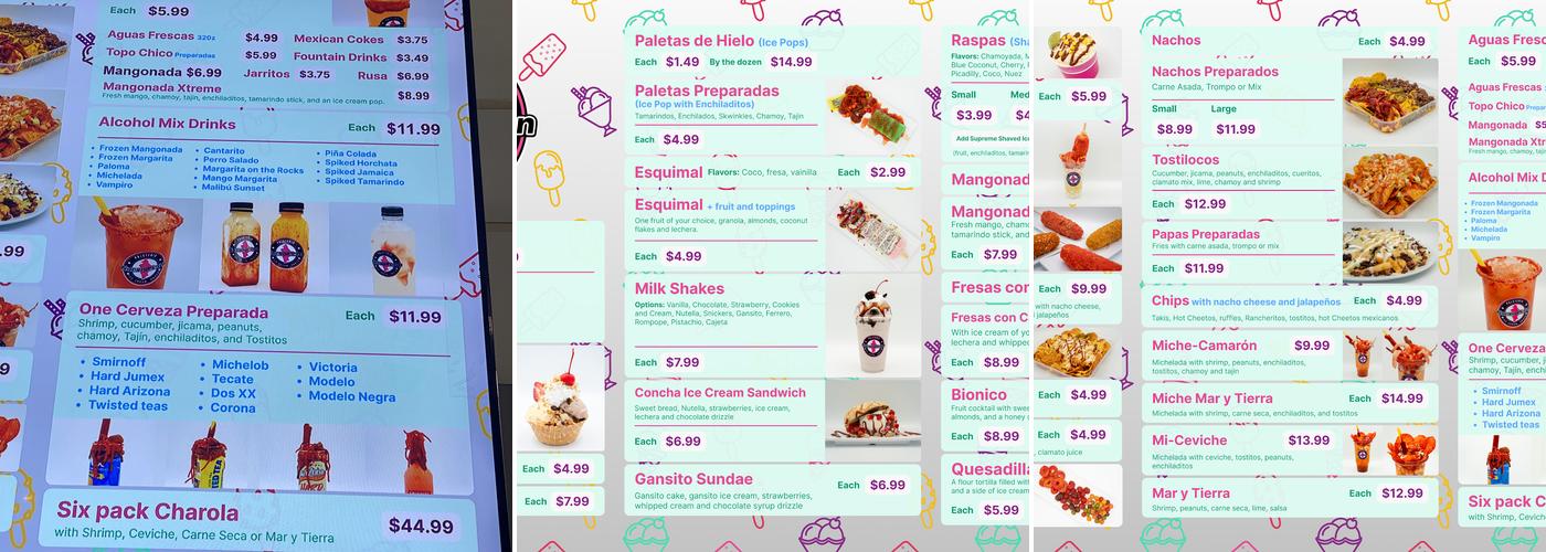 Paleteria Nuevo León Menu