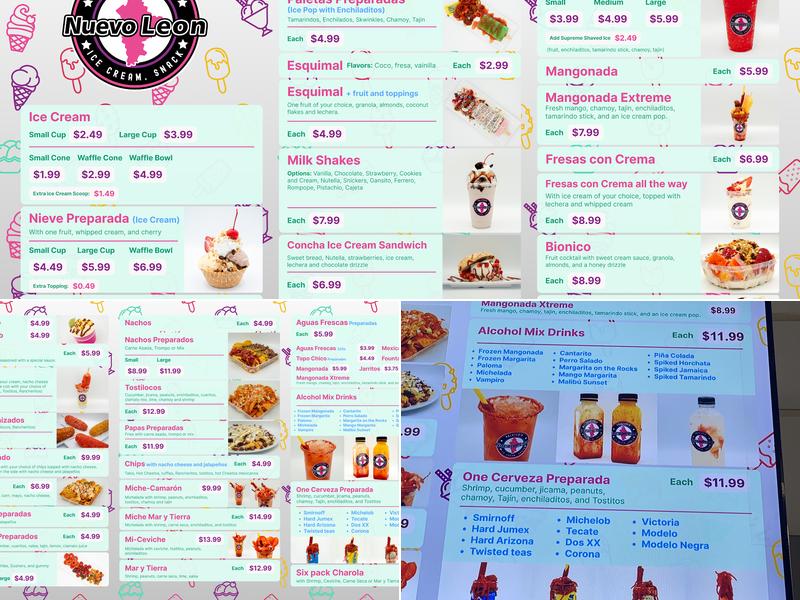 Paleteria Nuevo León Menu