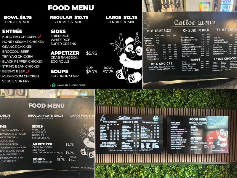 Pandacorn Cafe Menu