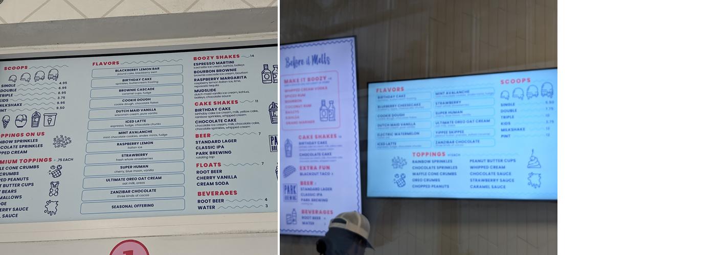 Before It Melts Menu