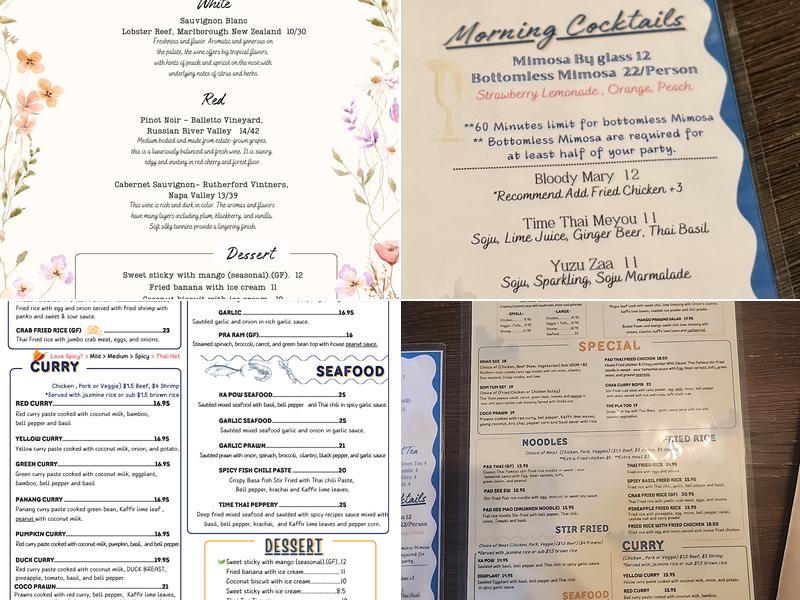 Time Thai Livermore Menu