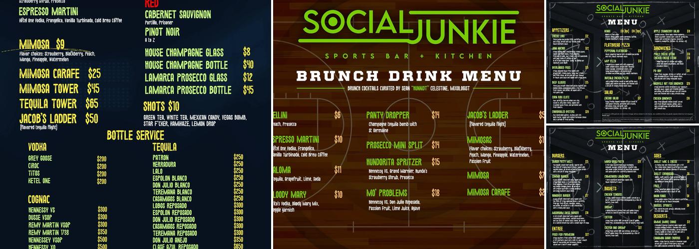 Social Junkie Menu