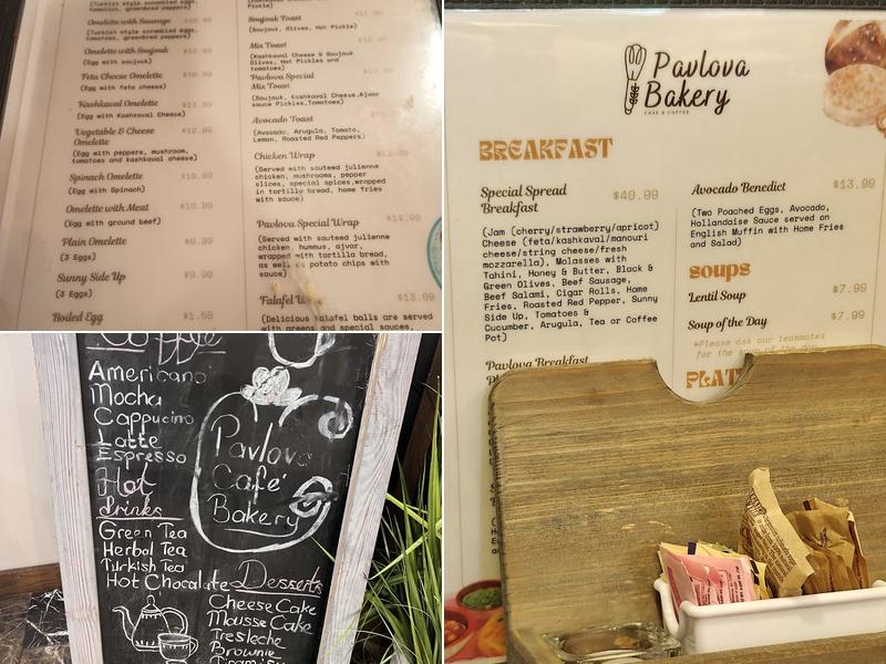 Pavlova Bakery Cafe Menu