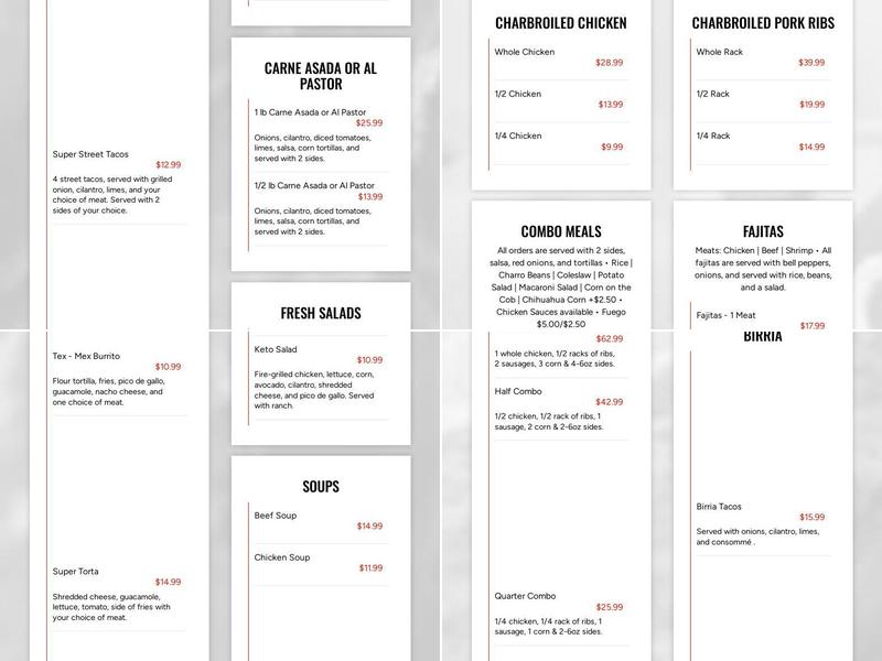 Super Pollo Mexican Grill Seminole Menu