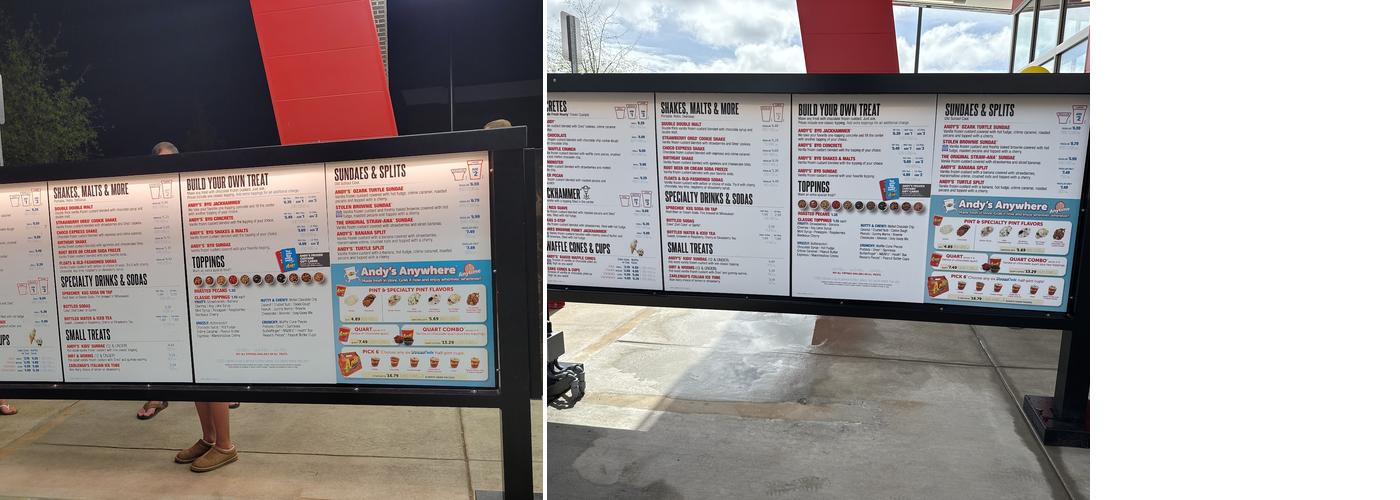 Andy's Frozen Custard Menu