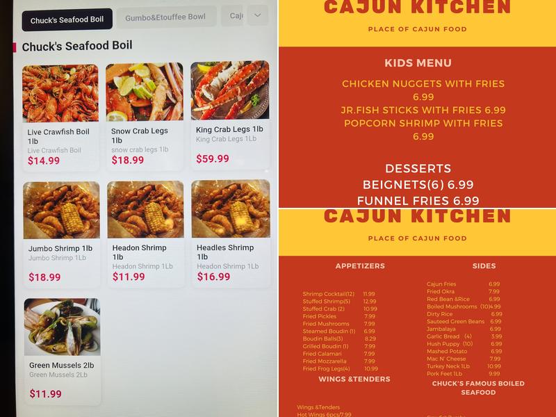 Chuck’s Kitchen Menu