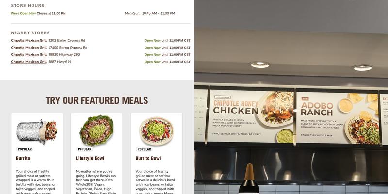 Chipotle Mexican Grill Menu
