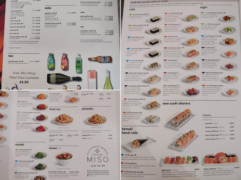 YO! Sushi Menu