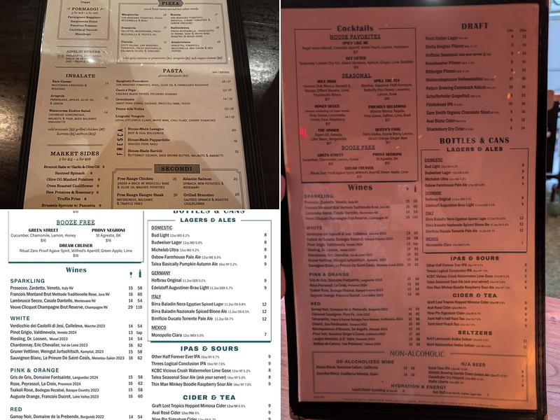Ainslie Bowery Menu