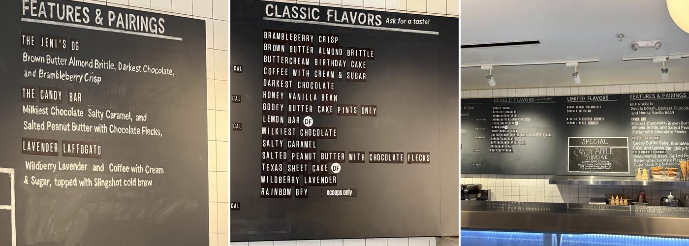 Jeni's Splendid Ice Creams Menu