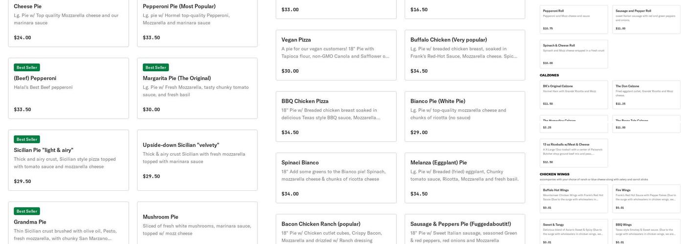 Brooklyn's Homeslice Pizzeria II Menu