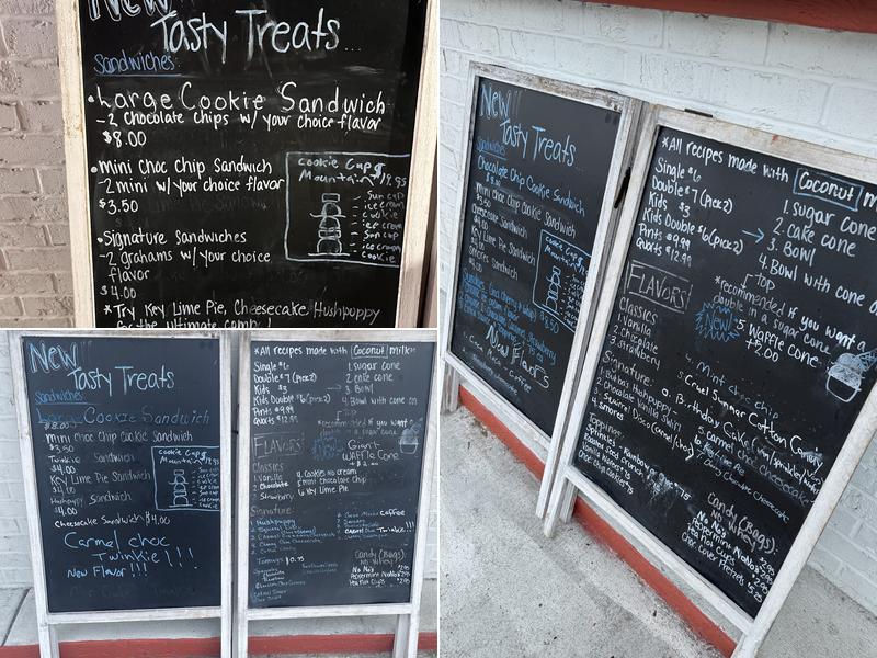 No No Nuts Ice cream Menu