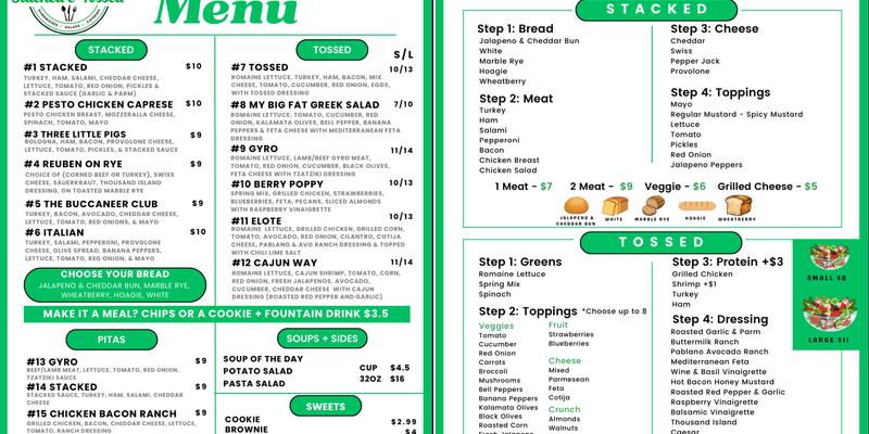 Stacked and Tossed Menu