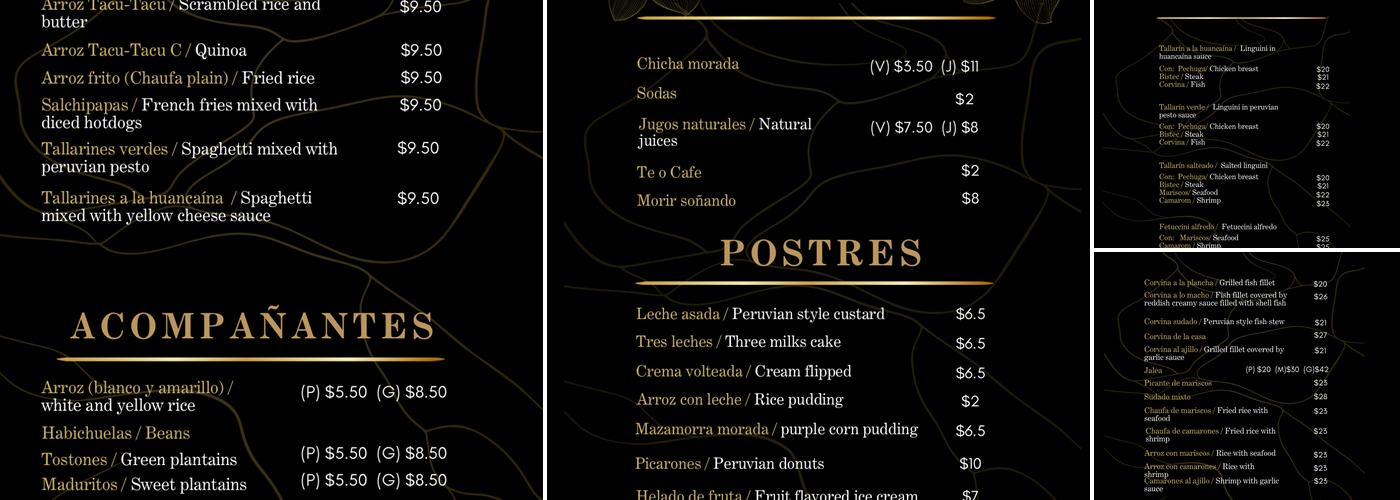 Kinwa Peruvian Kitchen Menu