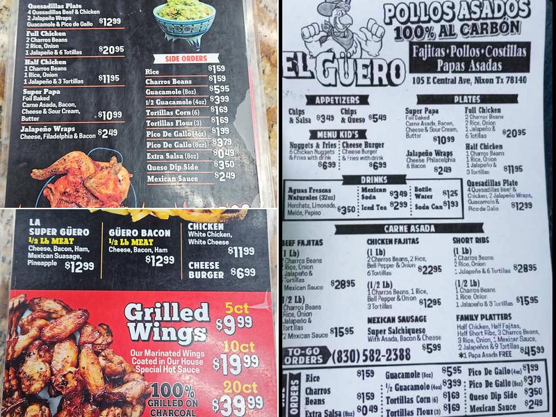Pollos Asados El Guero Menu
