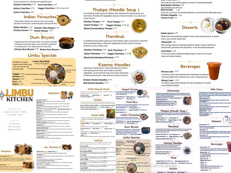 Limbu Kitchen Menu