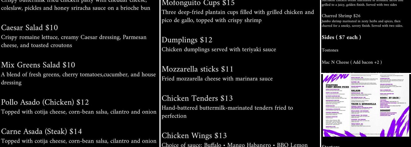 Parlay Astoria Menu
