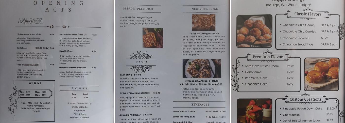 Blaz’N Dough Menu