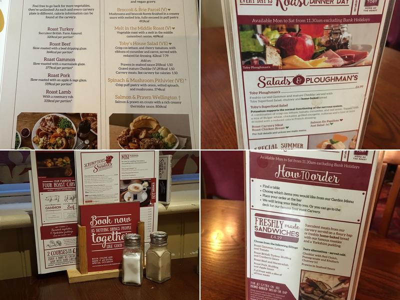 Toby Carvery Crown Menu