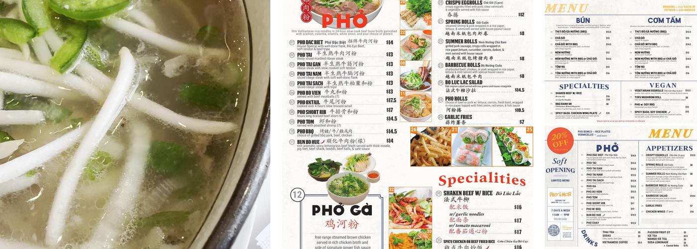 Pho N Mor Menu