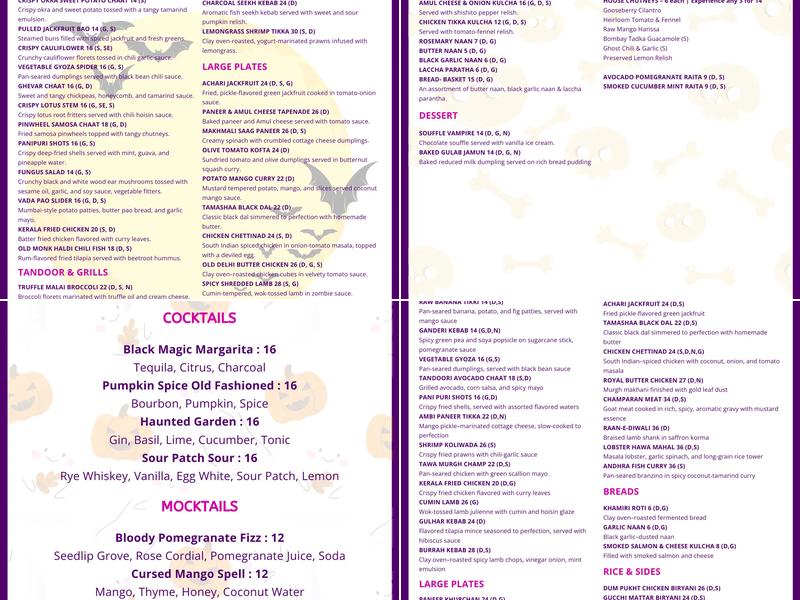 Tamashaa Menu