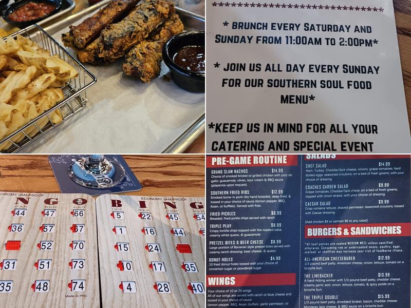Coaches Corner Menu